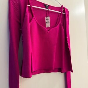 New With Tags! Express Women's Fuchsia Knit Crop Top